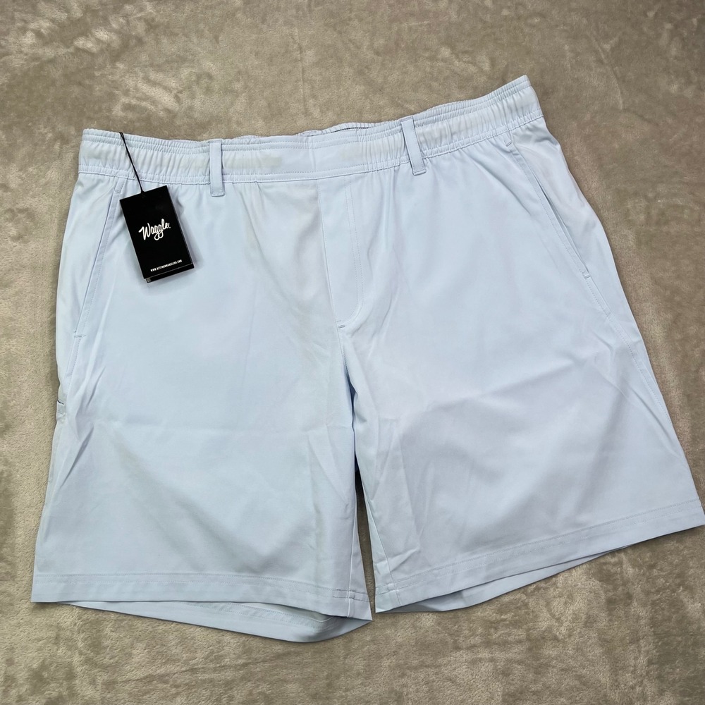 Waggle Scramble Golf Shorts‎ Mens Large Light Blue Solid Performance Stretch